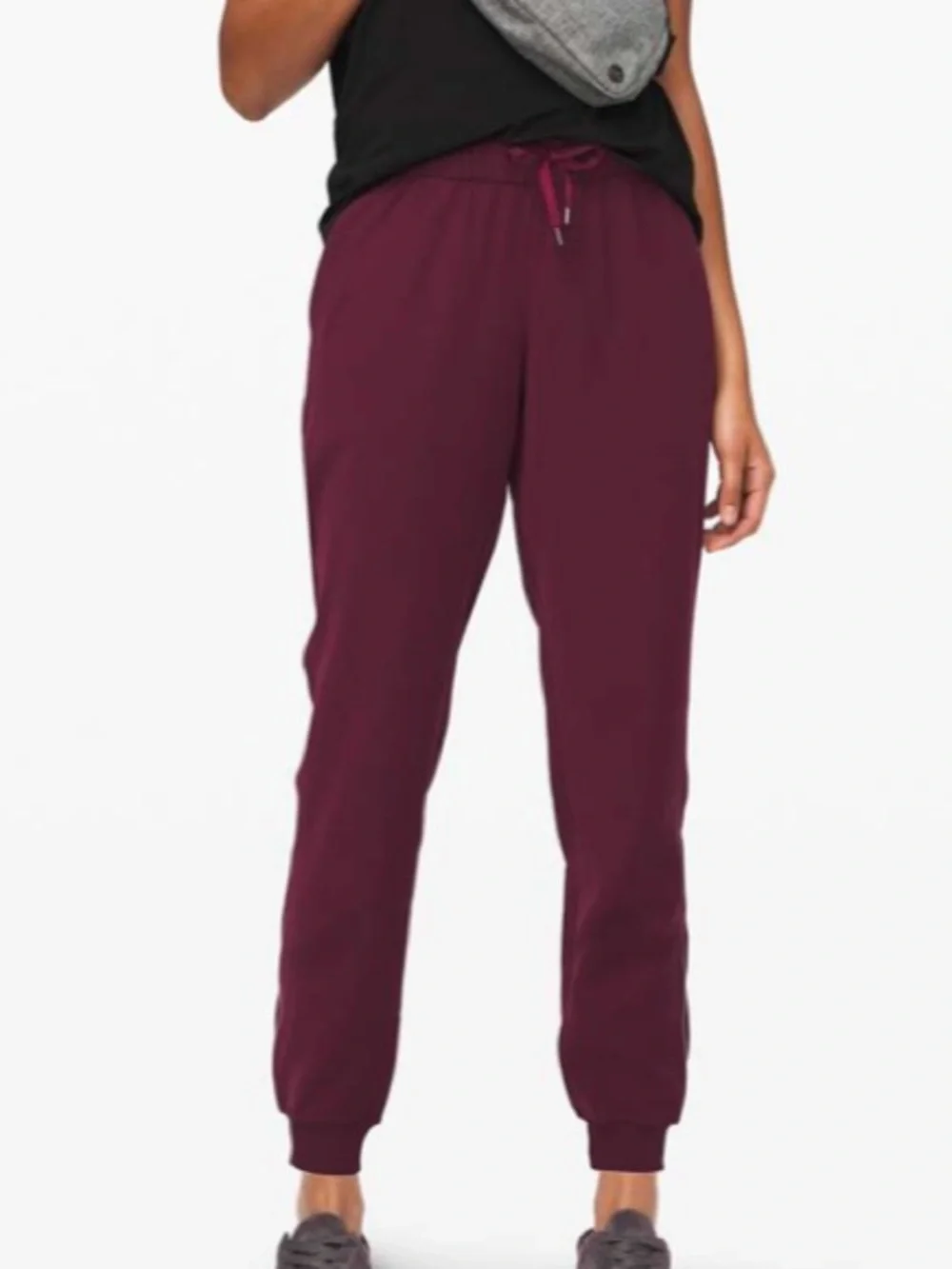Lululemon On The Fly Jogger Women's Drawstring Pants Dark Adobe Maroon Size 8